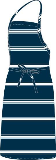 Apron Bib Poly/Cotton Butcher Stripe