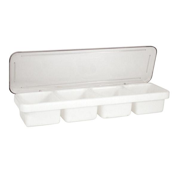 Bar Caddy Plastic, Clear Cover 4 Compartment 475x155x80mm