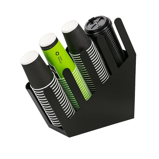 Cup & Lid Dispenser Plastic Slope Black KK