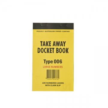 Docket Book 006 Take Away Tear Off Slip (10 Pack)