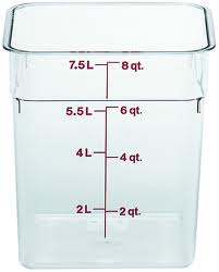 Cambro CamSquare Polycarbonate Clear Food Storage Containers - 7.6L Container