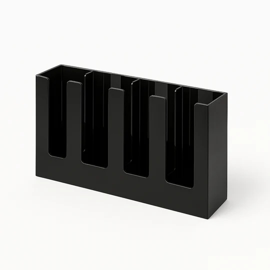 Cup & Lid Dispenser Plastic Straight Black KK