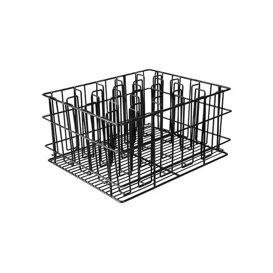 Basket Glass PVC Rectangle Black 435x355mm - 20 Compartment