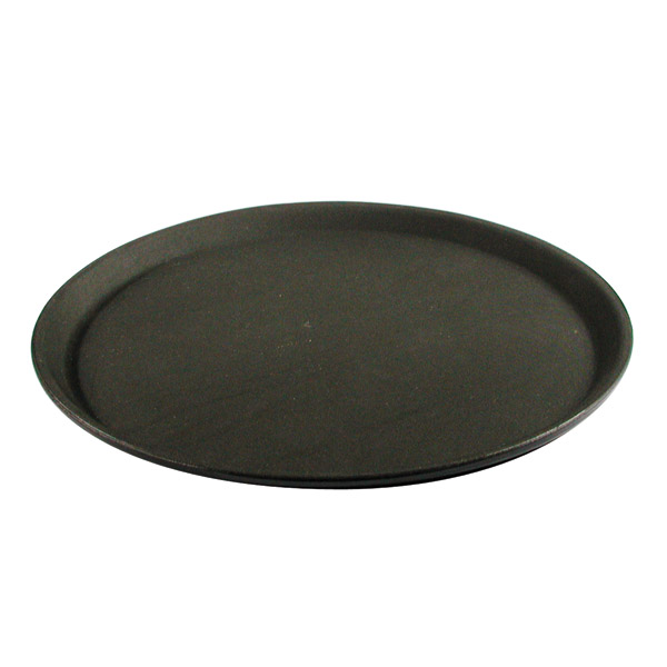 Non Slip Round Tray Black