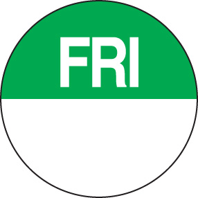 Daydot Label Removable Round 24mm (1000/Roll) - Friday