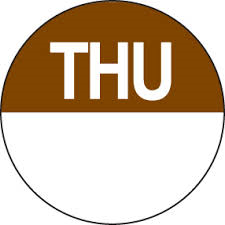 Daydot Label Removable Round 24mm (1000/Roll) - Thursday
