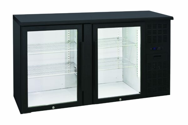 Anvil Black Glass Back Bar