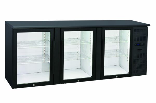Anvil Black Glass Back Bar - 1460x535x900mm