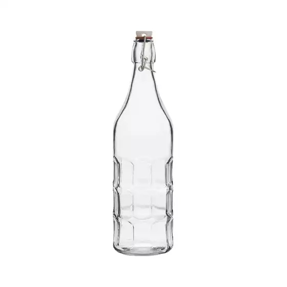 Swing Bottle Glass 1lt - Square Clear