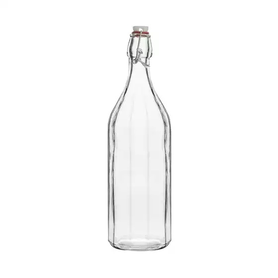 Swing Bottle Glass 1lt - Square Panelled
