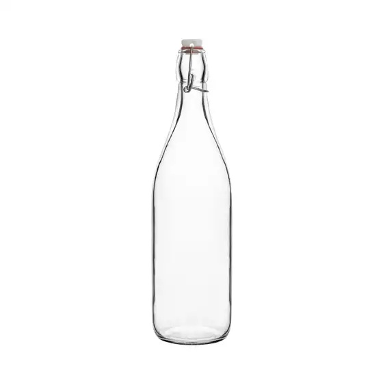Swing Bottle Glass 1lt - Round Panelled