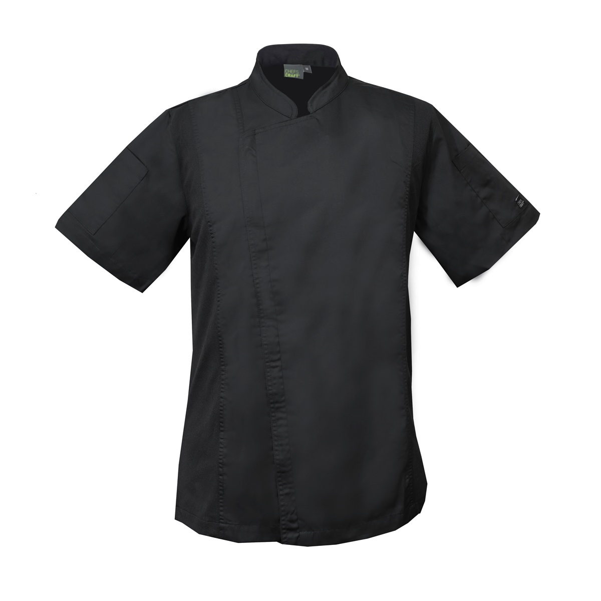 Chefs Craft Short Sleeve Zipper Chef Jacket Black