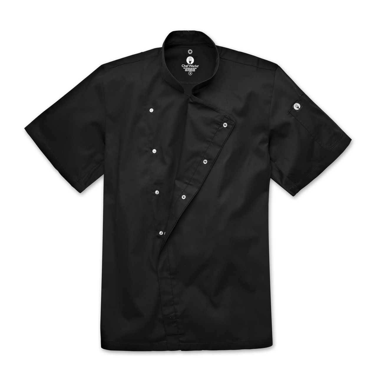 Chef Jacket Cannes Press Stud S/Sleeve Black