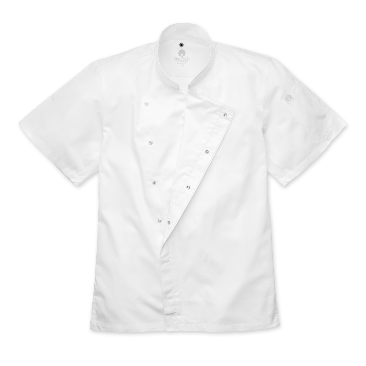 Chef Jacket Cannes Press Stud S/Sleeve White