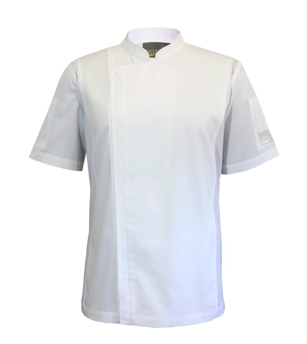 Chef Jacket Short Sleeve w/ Zipper White