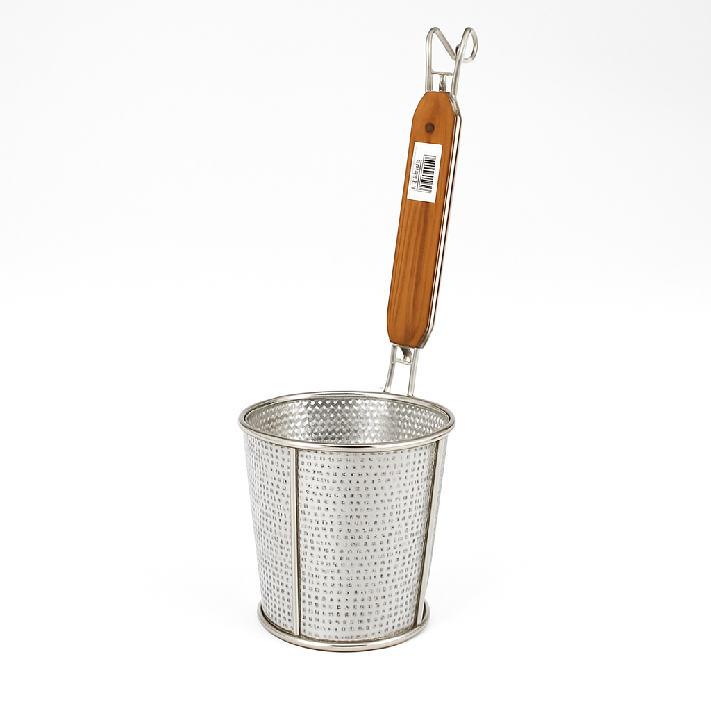 Noodle Basket Wooden Handle 140x140mm