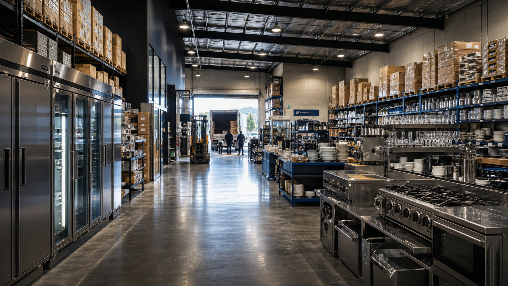 Large hospitality warehouse showroom
